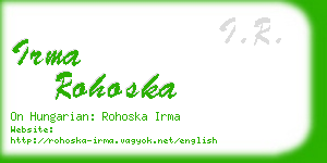 irma rohoska business card